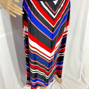 Choices Sz Med Muti Color Chevron Maxi Skirt